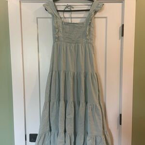 Light Blue Tiered Maxi Dress